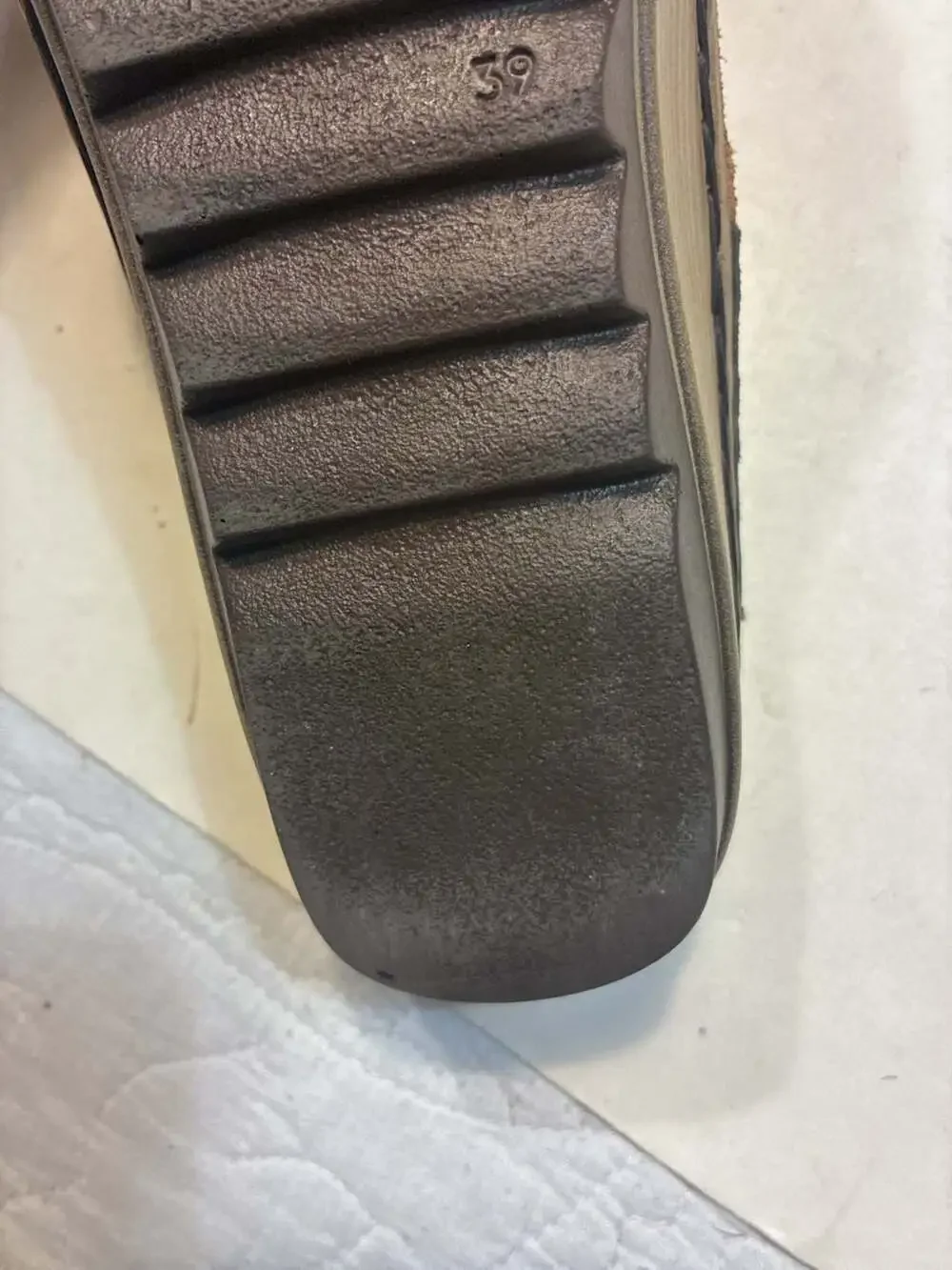 Naot Ardisia Brown Leather Wedge Slide Sandals Size 39